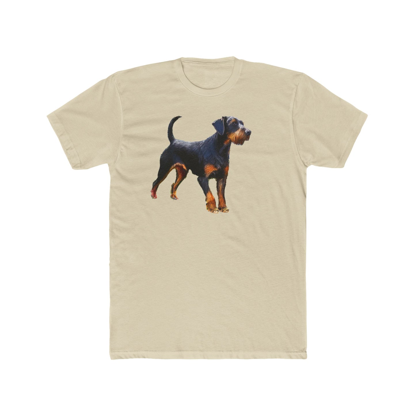 Deutscher Jagdterrier Men's Fitted Cotton Crew Tee