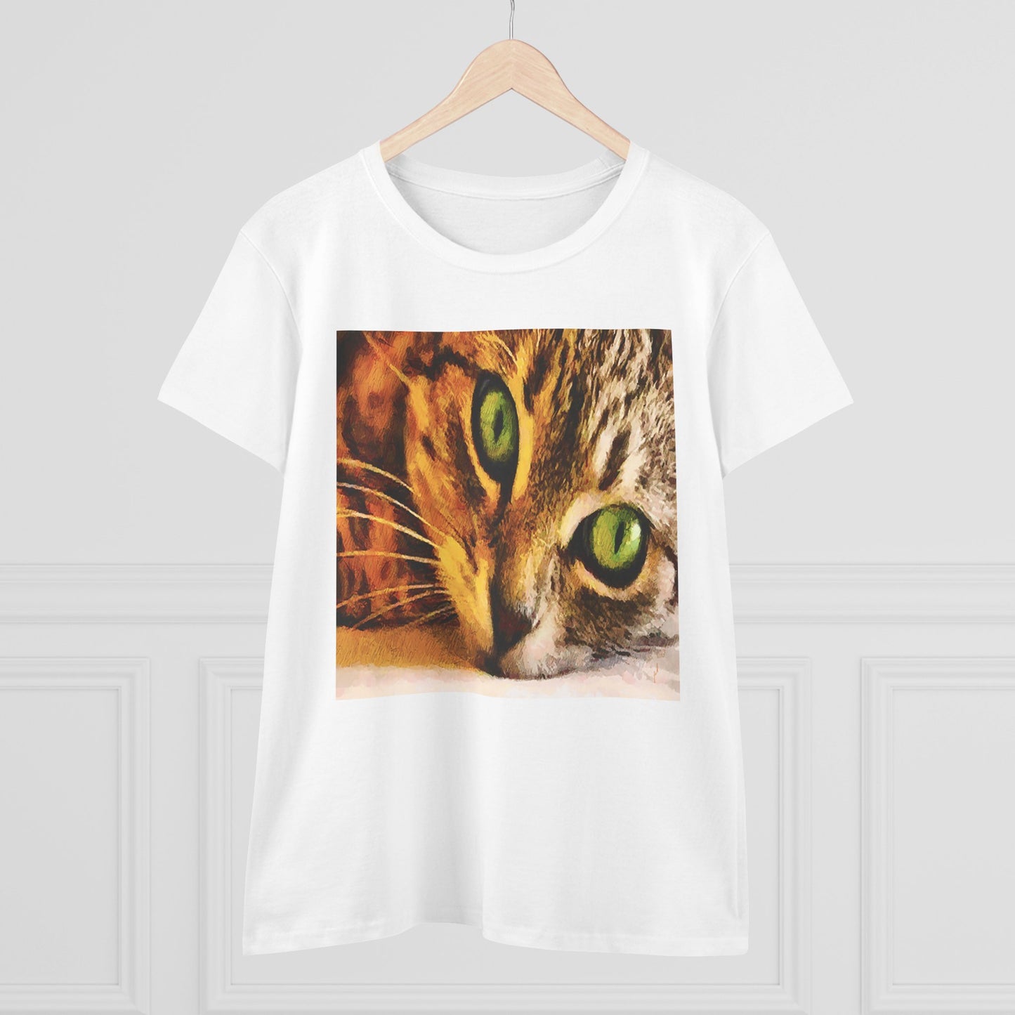 Cat "Brucie's Eyes"Women's Midweight Cotton Tee