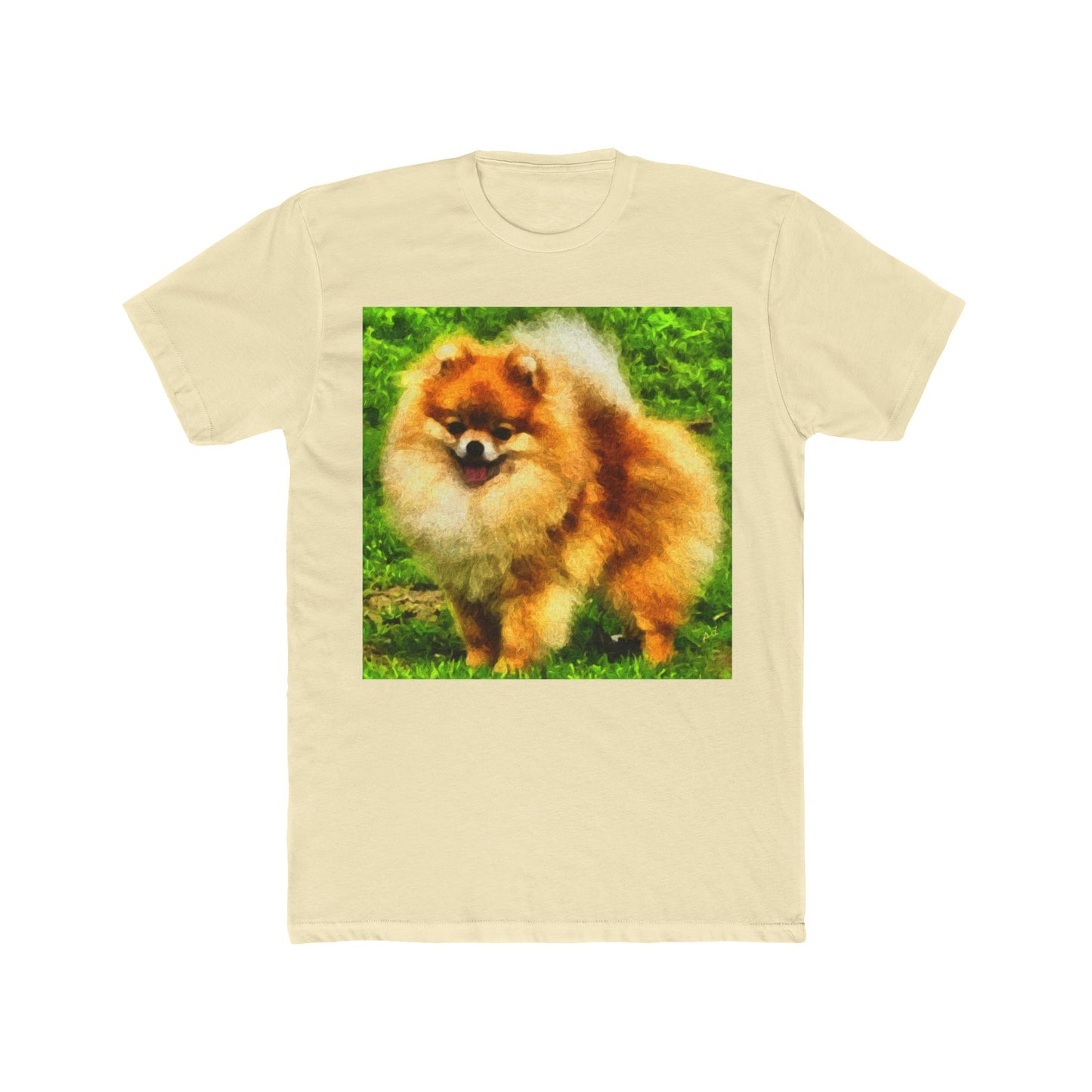 Pomeranian 'Pom Pom' Men's FIted Cotton Crew Tee