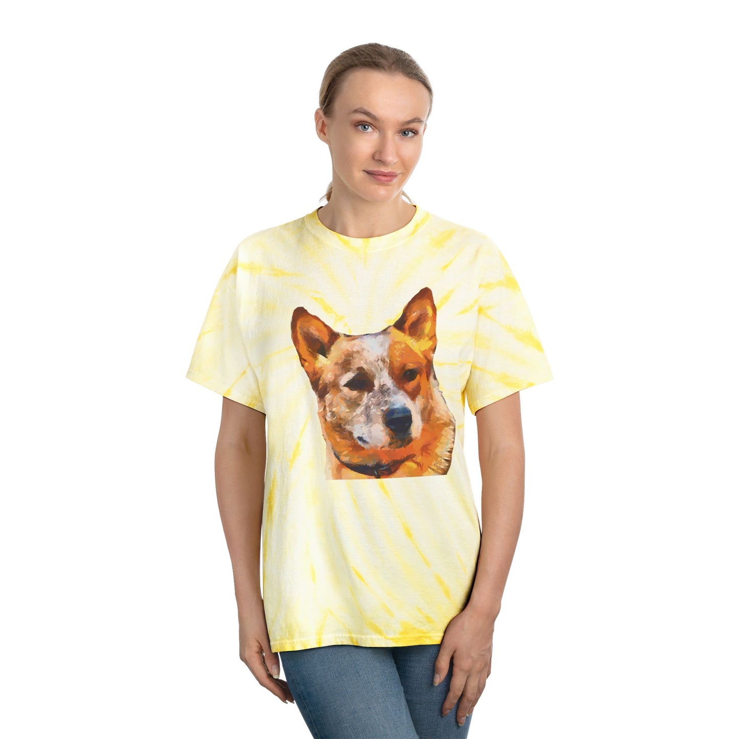 Australian Cattle Dog - Red Heeler Unisex Cotton Tie-Dye Tee, Cyclone