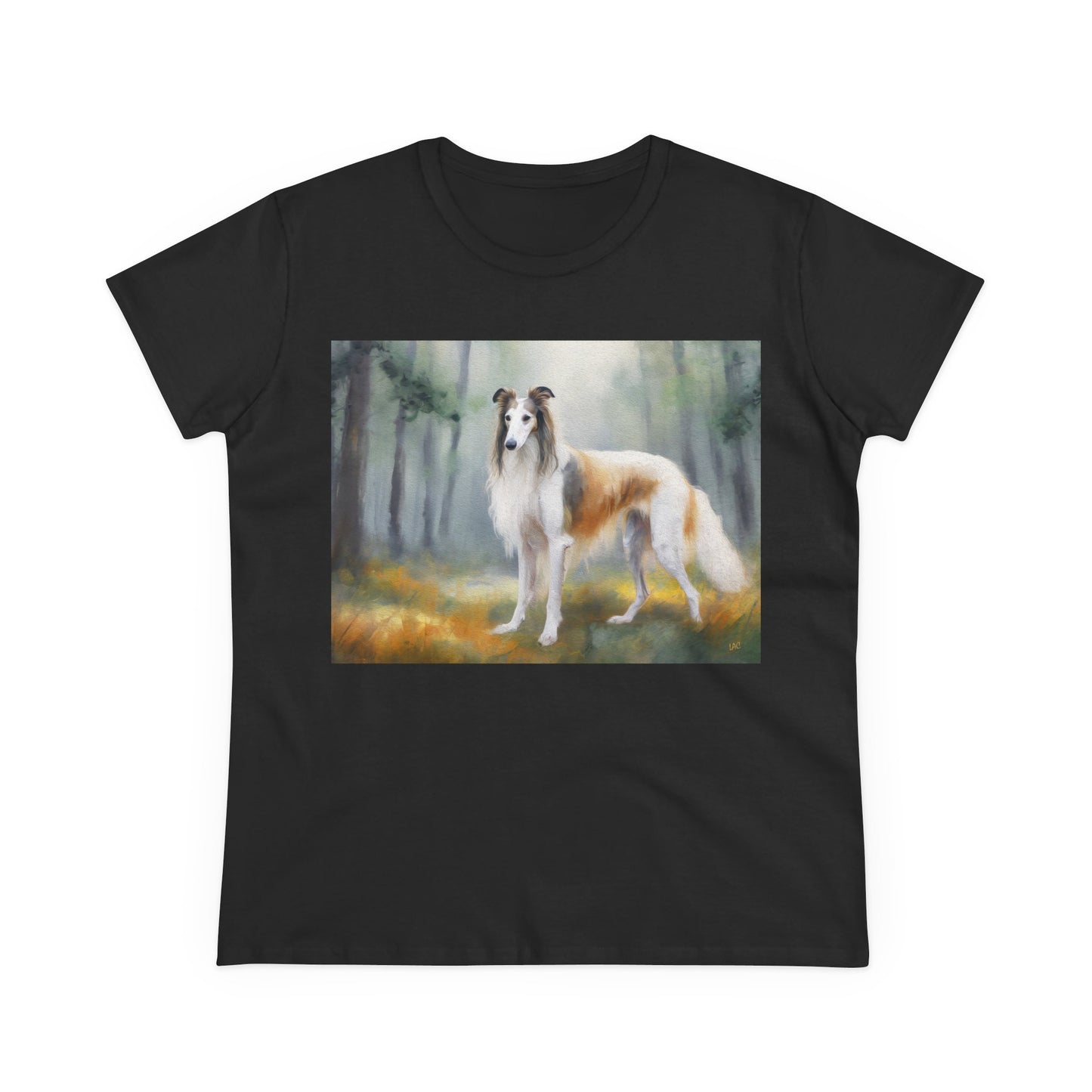 Borzoi 'Russian Wolfhound' Women's Midweight Cotton Tee