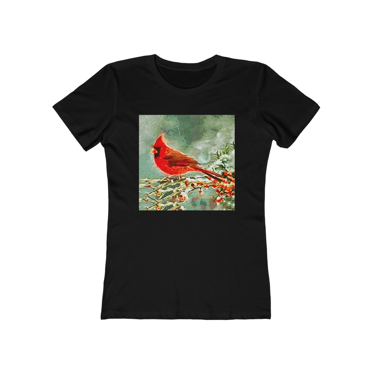Winter Cardinal -- Women's Slim Fit Ringspun Cotton T-Shirt