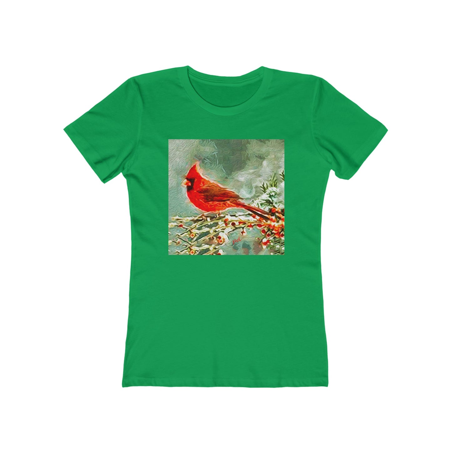 Winter Cardinal -- Women's Slim Fit Ringspun Cotton T-Shirt