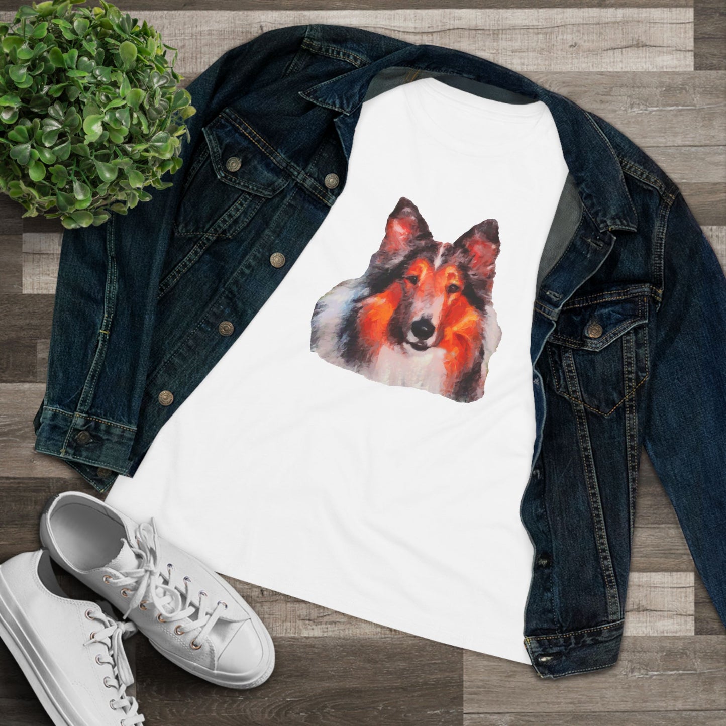 Rough Coated Collie Women's Relaxed Fit Cotton Tee