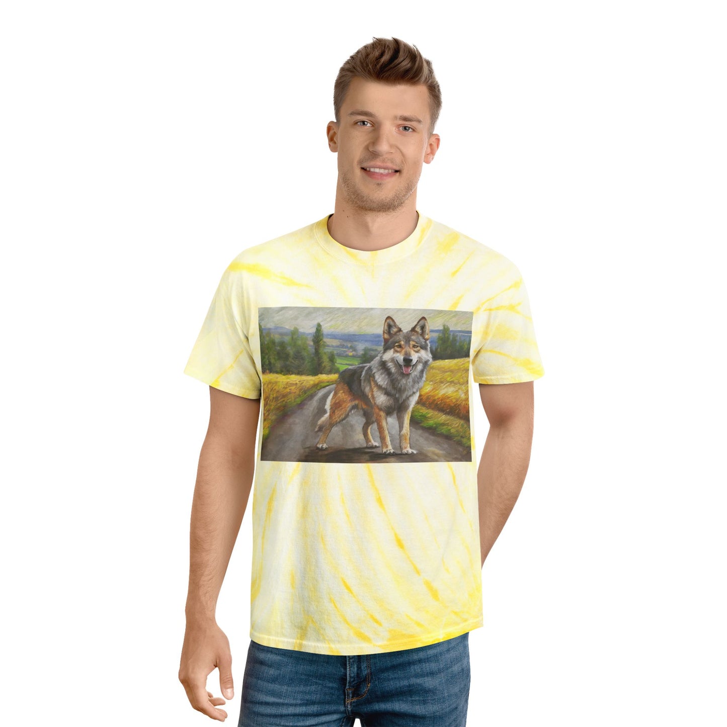 Czechoslovakian Vlciak Wolfdog Classic Tie-Dye Tee, Cyclone