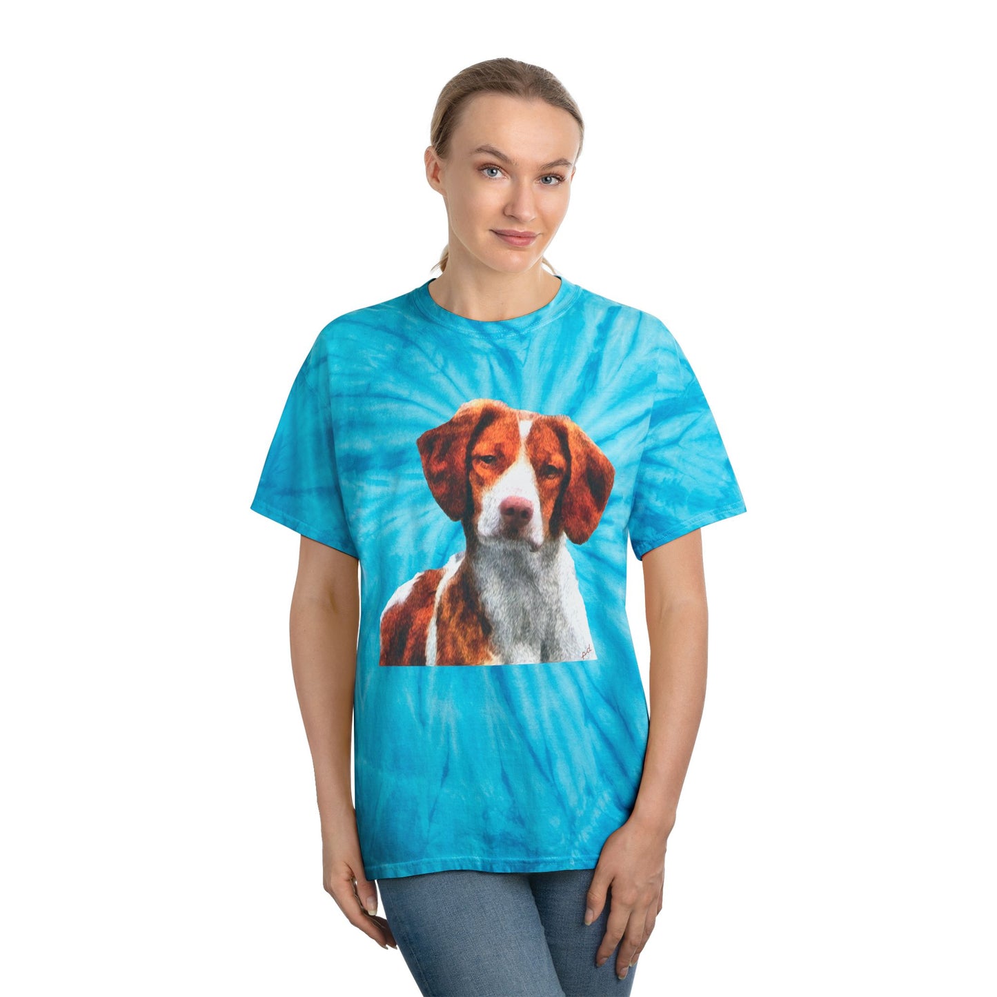 Brittany Spaniel 'Gunner' Unisex Tie-Dye Tee, Cyclone