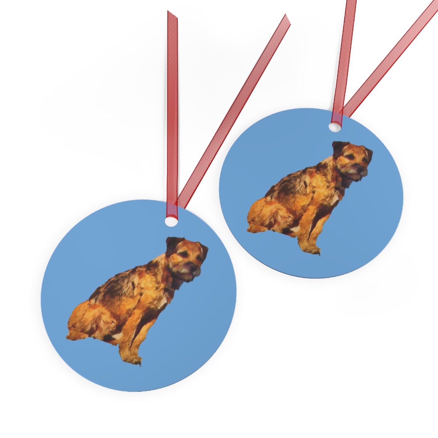 Charming Border Terrier Metal Ornaments