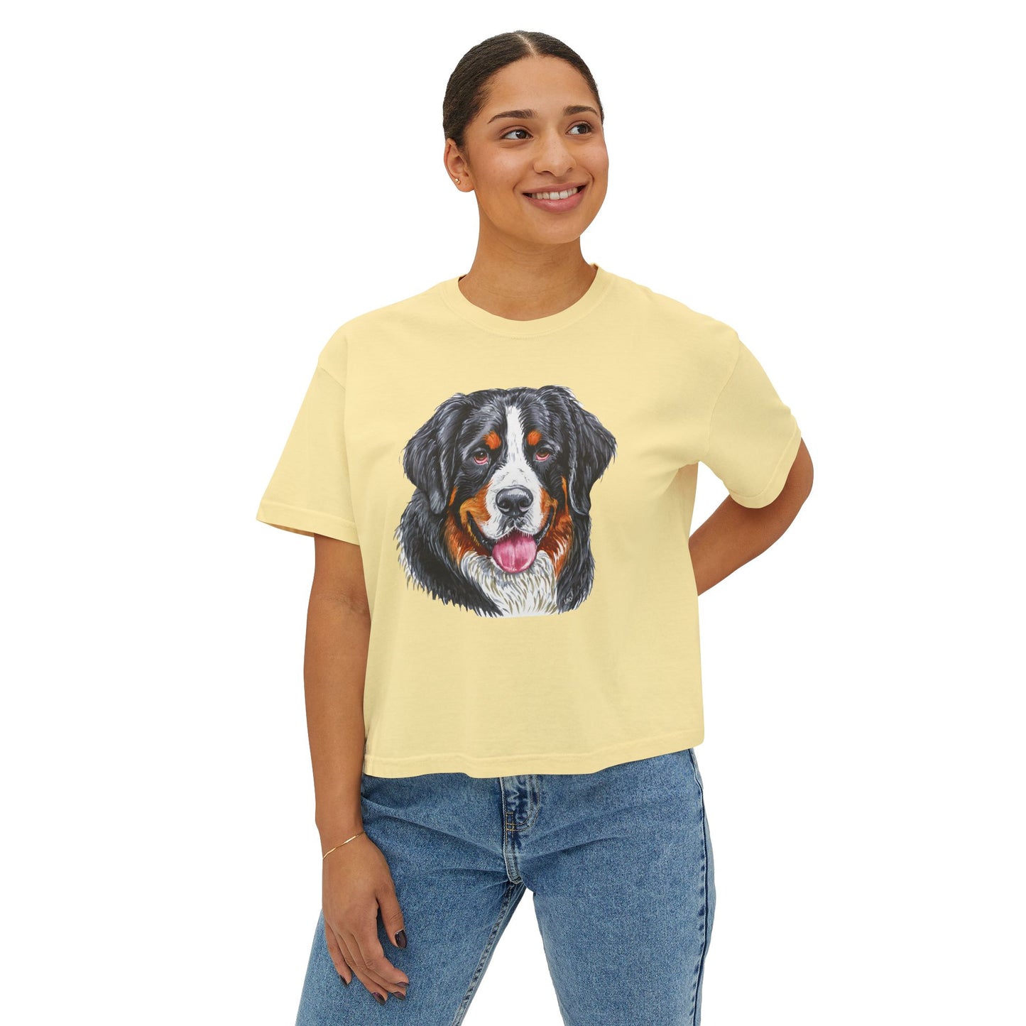 Bernese Mountain Dog #2 Women's Oversized Boxy Tee