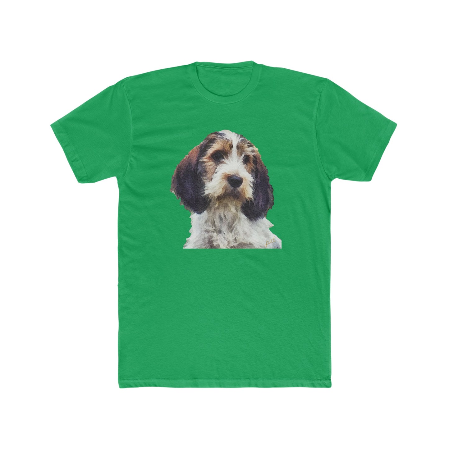 Petit Basset Griffon Vendeen -- Men's Fitted Cotton Crew Tee