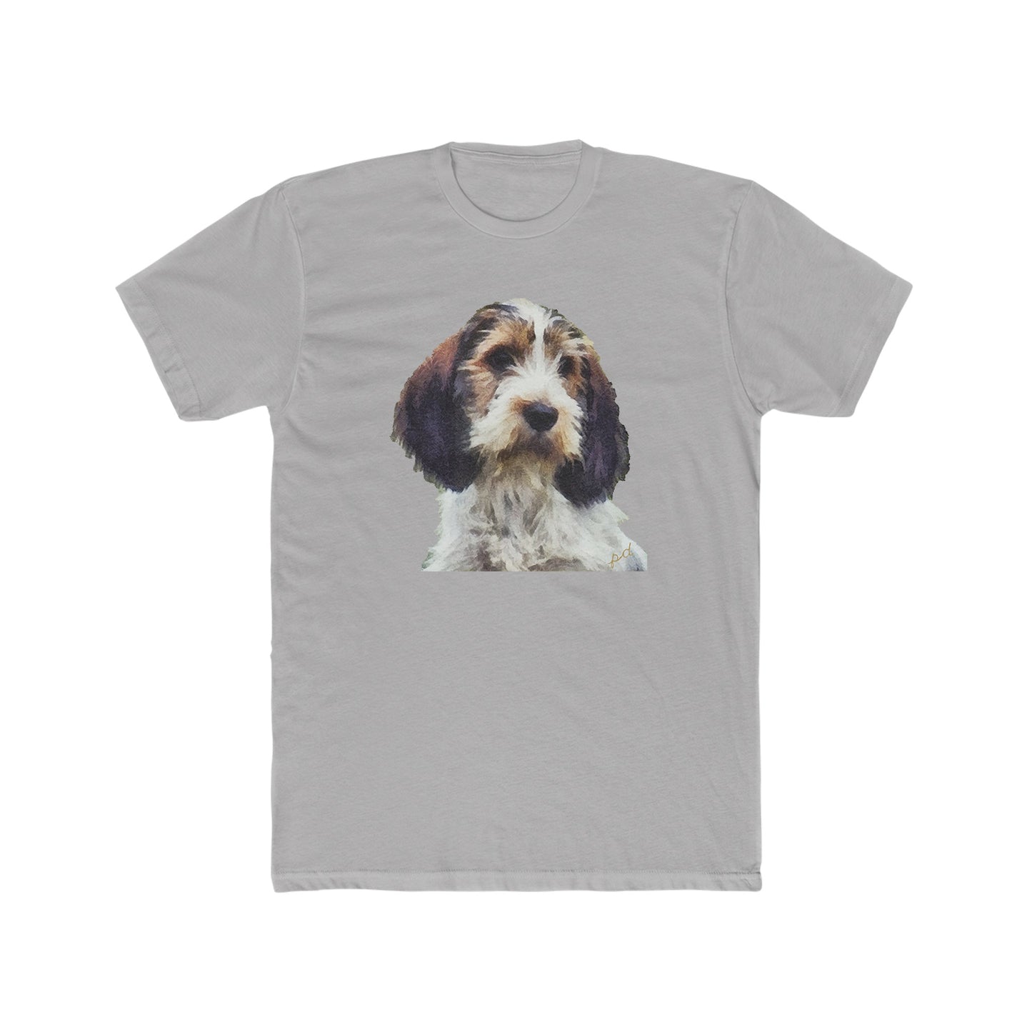Petit Basset Griffon Vendeen -- Men's Fitted Cotton Crew Tee
