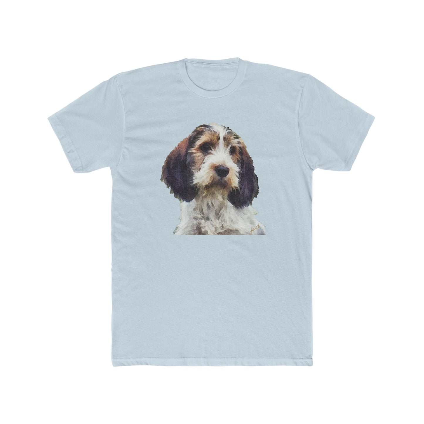 Petit Basset Griffon Vendeen -- Men's Fitted Cotton Crew Tee