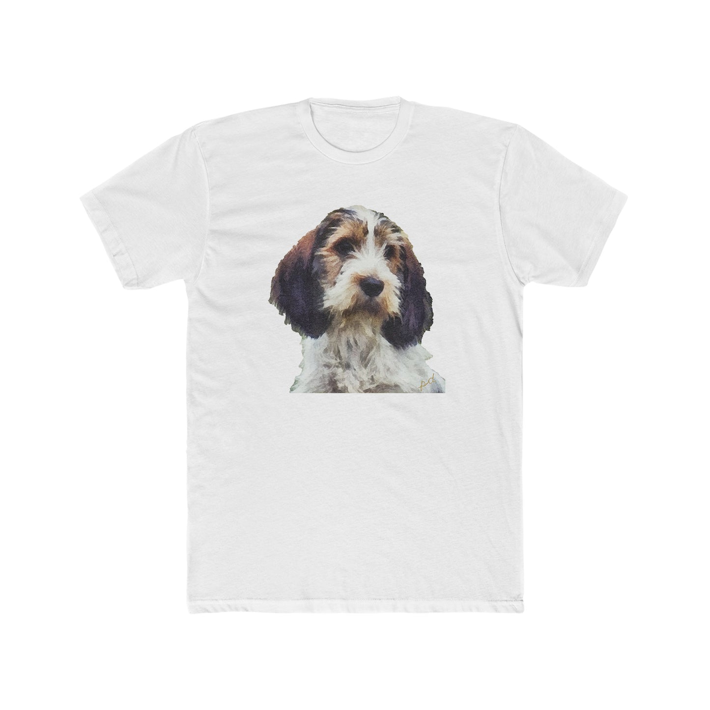 Petit Basset Griffon Vendeen -- Men's Fitted Cotton Crew Tee