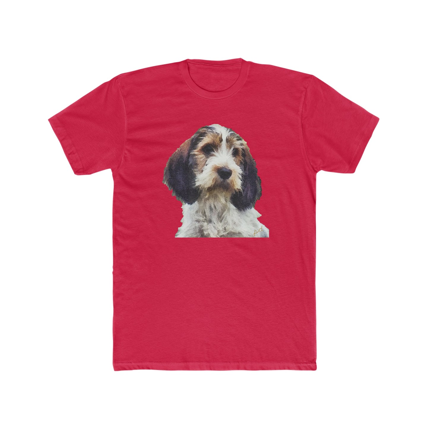 Petit Basset Griffon Vendeen -- Men's Fitted Cotton Crew Tee