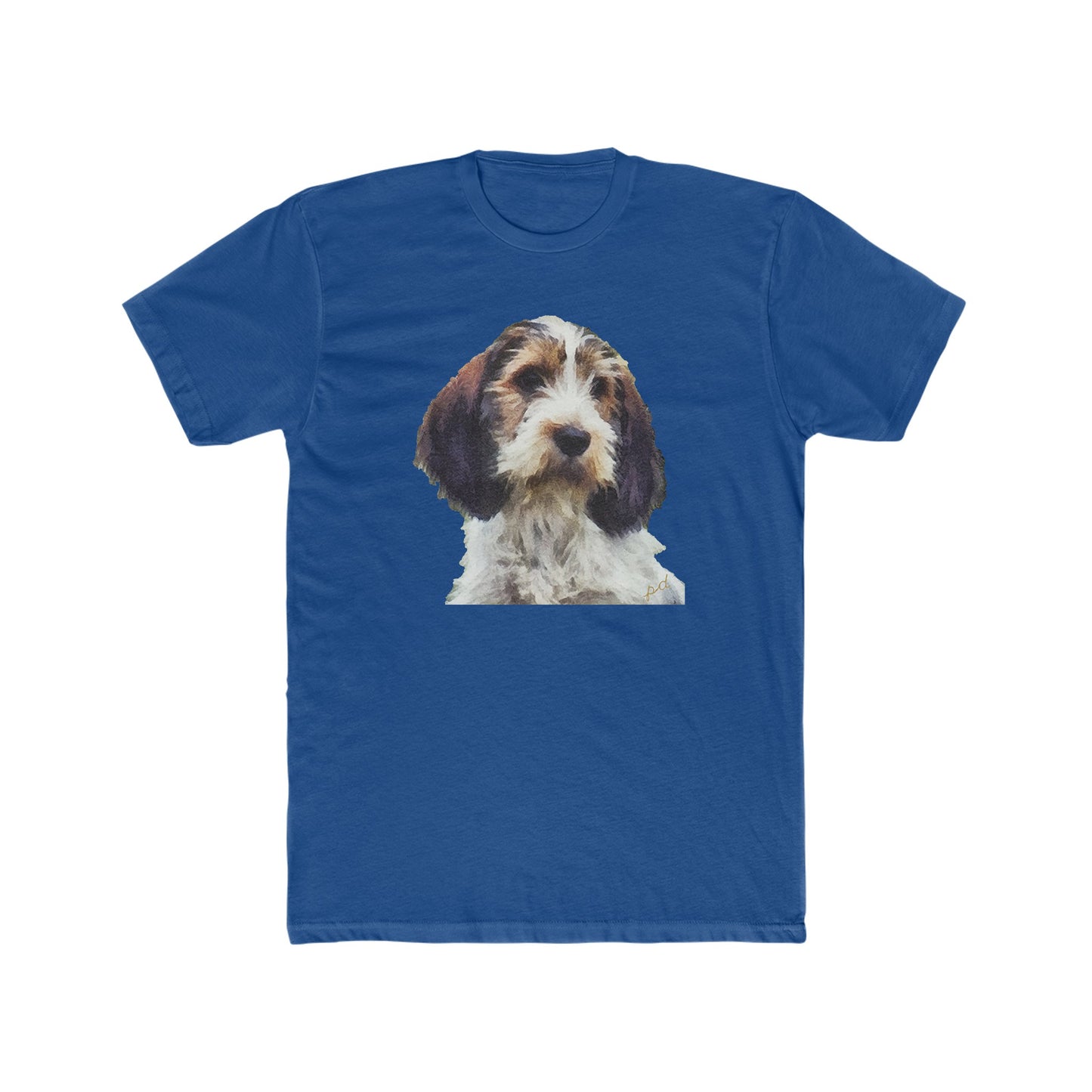 Petit Basset Griffon Vendeen -- Men's Fitted Cotton Crew Tee