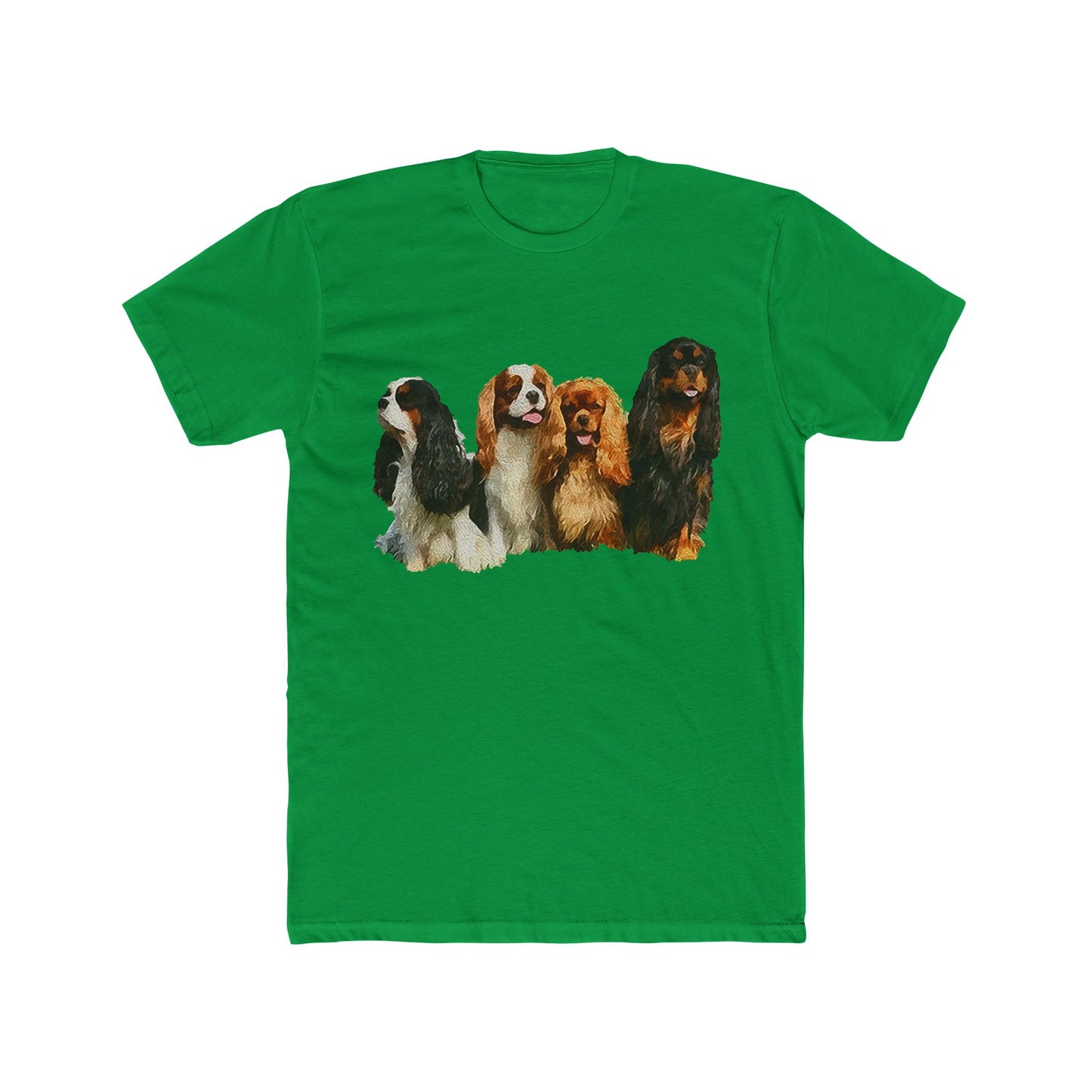 King Charles Spaniels 'Cavalier Club' Men's Fitted Cotton Crew Tee