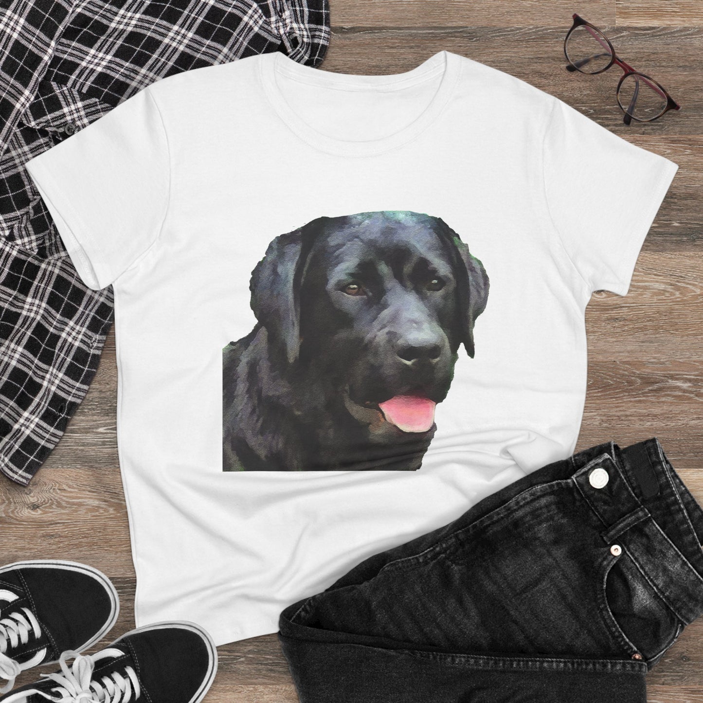 Black Lab 'Rizzo' - Labrador Retriever Women's Midweight Cotton Tee