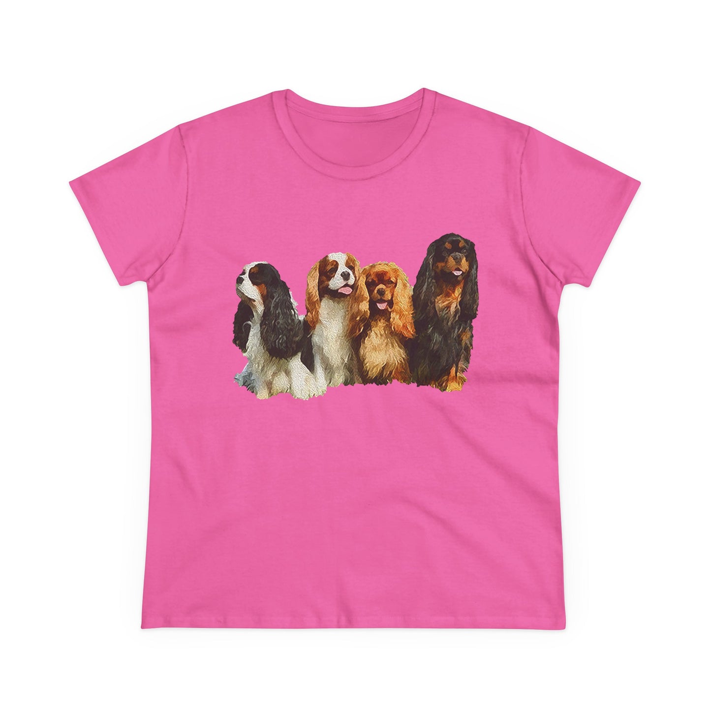 King Charles Spaniels 'Cavalier Club' Women's Midweight Cotton Tee