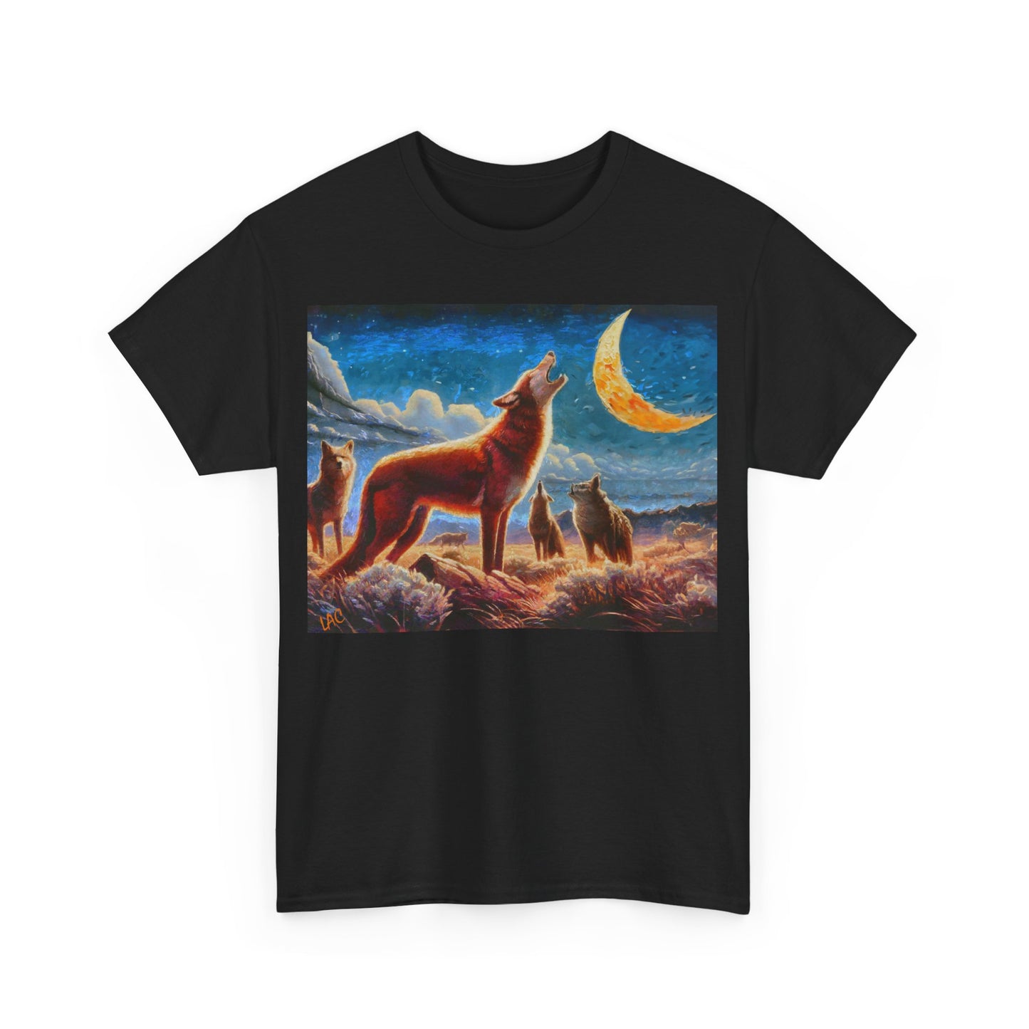 Coyotees in Moonlight Unisex Heavy Cotton Tee