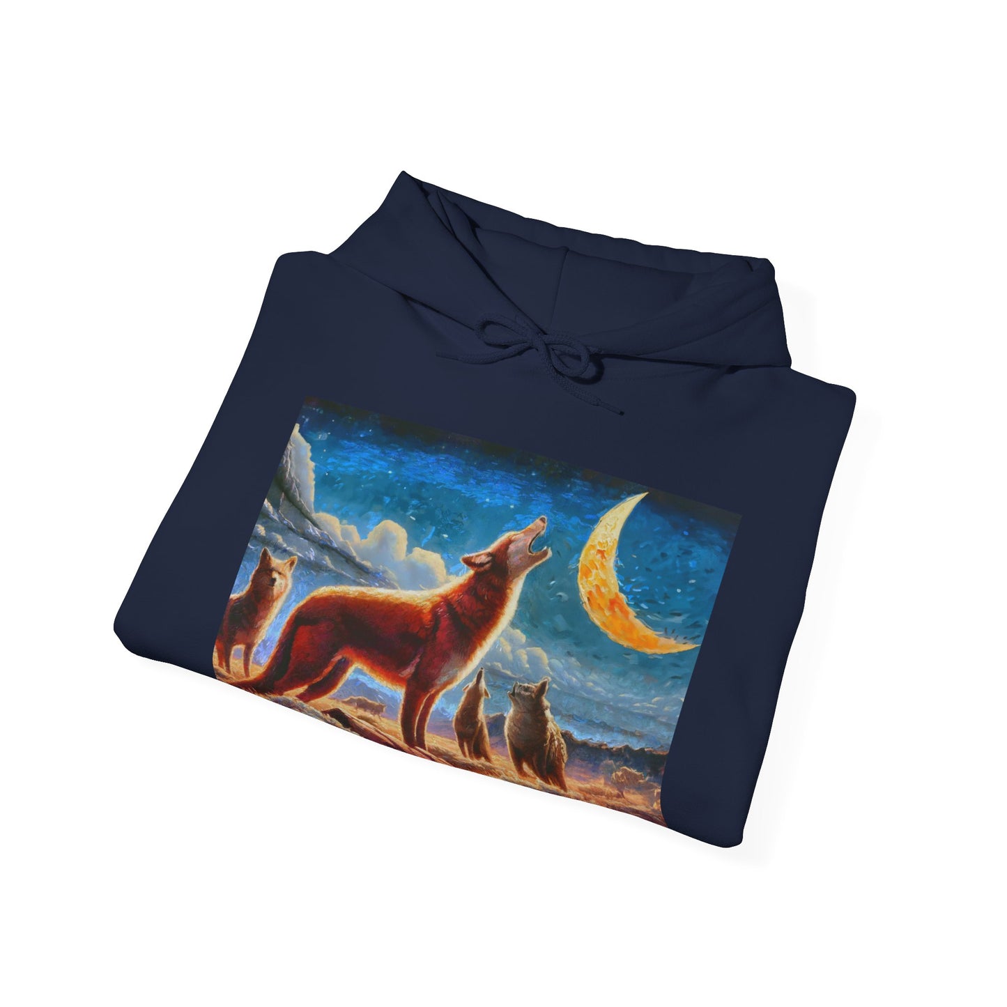 Coyotees in Moonlight Unisex 50/50 Hooded Sweatshirt