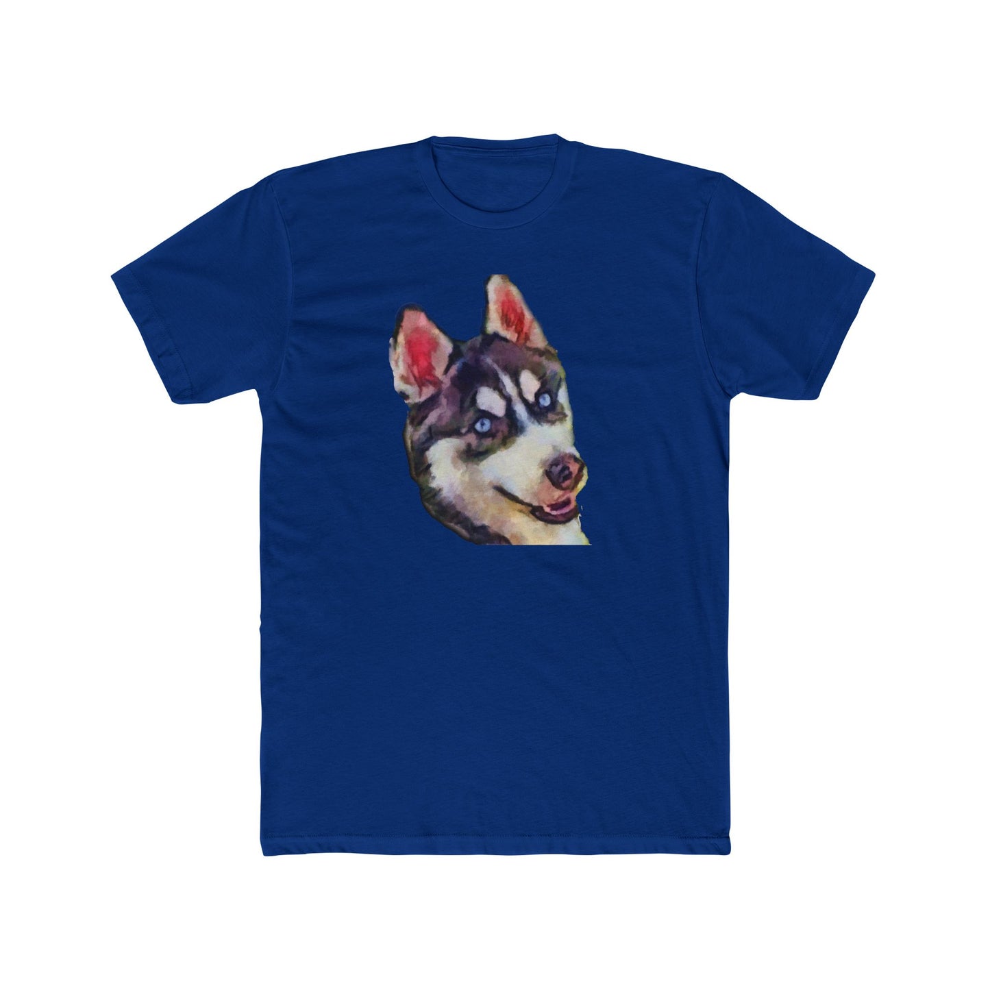 Siberian Husky 'Iditarod' Men's Fitted Cotton Crew Tee