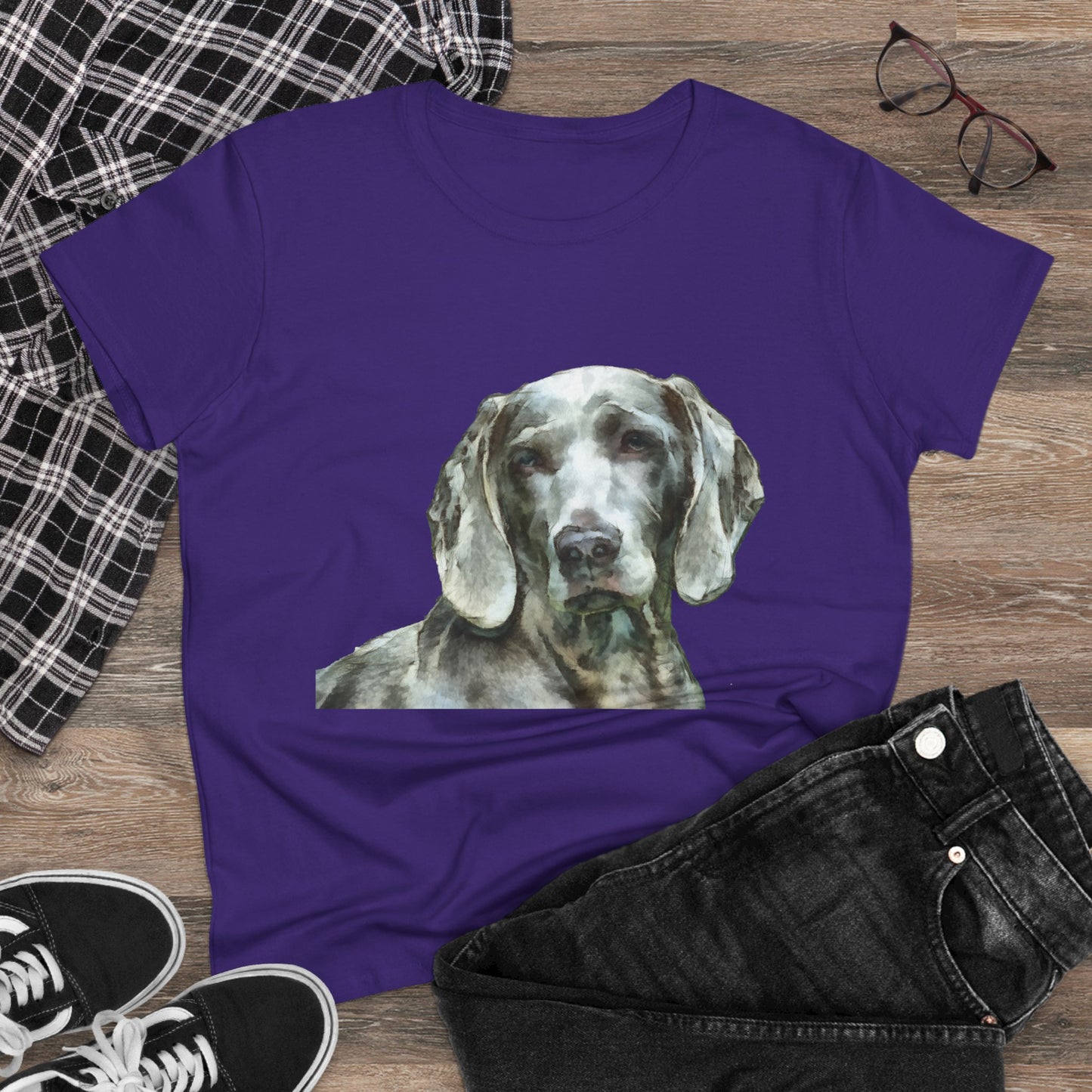 Weimaraner 'Greyson' Women's Midweight Cotton Tee