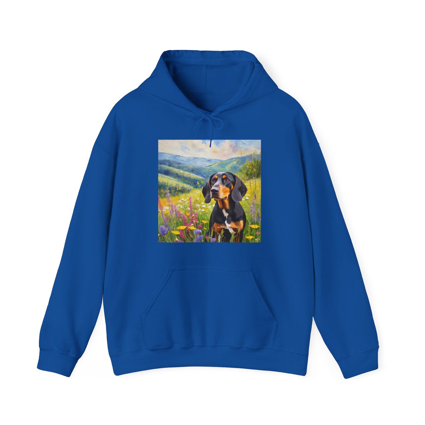 Black & Tan Coonhound Unisex 50/50 Hooded Sweatshirt