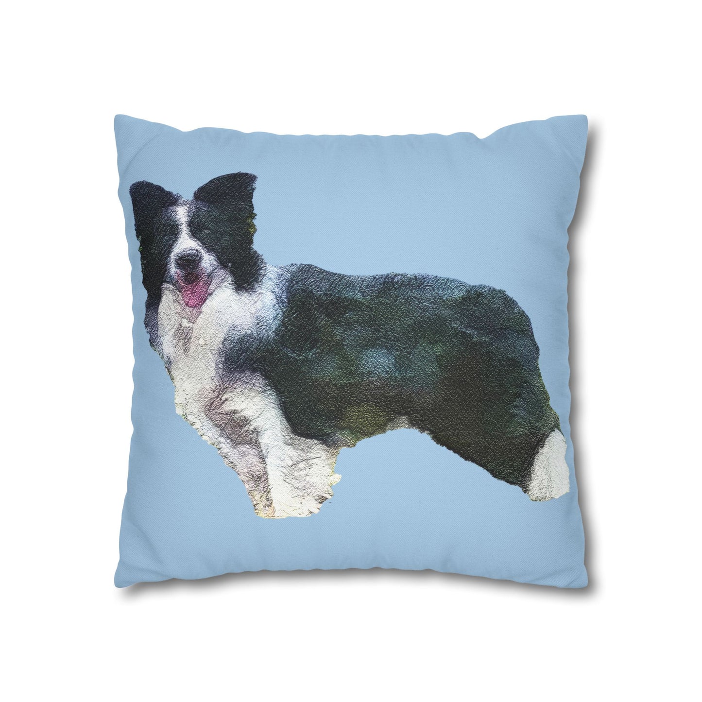 Border Collie '#1' Spun Polyester Throw Pillow