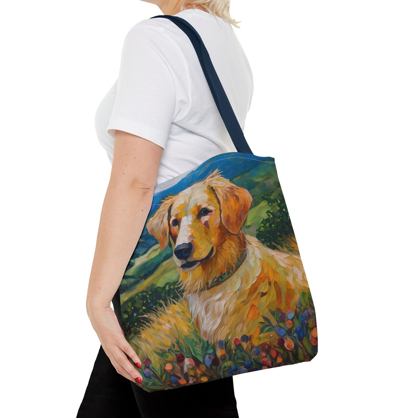 Golden Retriever Puppy Polyester Tote Bag (AOP)