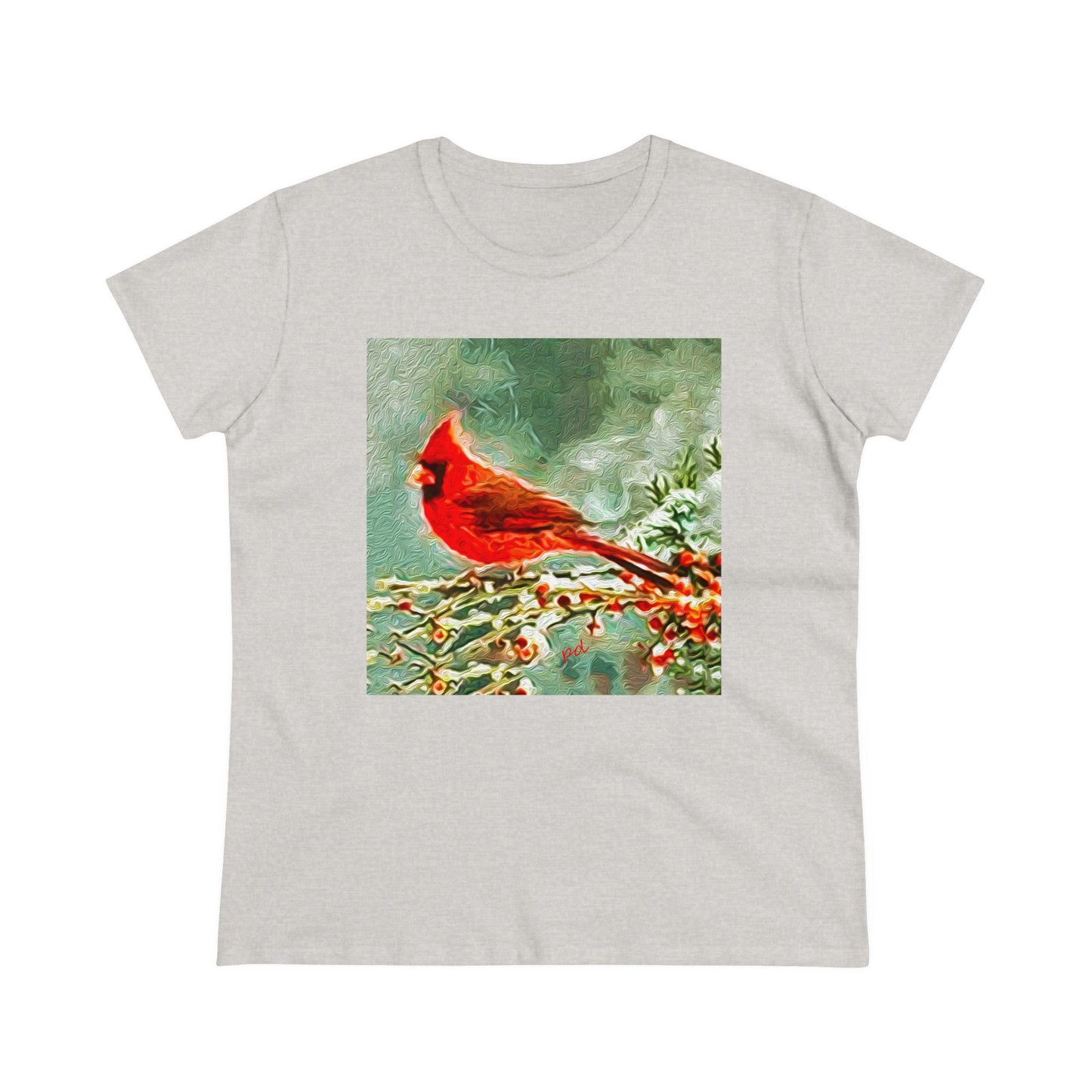 Winter Cardinal -- Women's Midweight Cotton Tee
