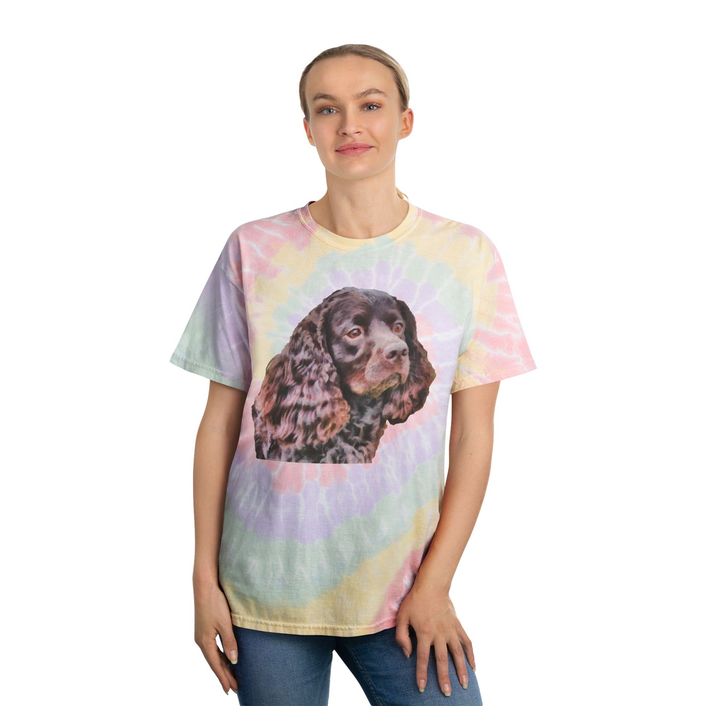 American Water Spaniel Unisex Cotton Tie-Dye Tee, Spiral