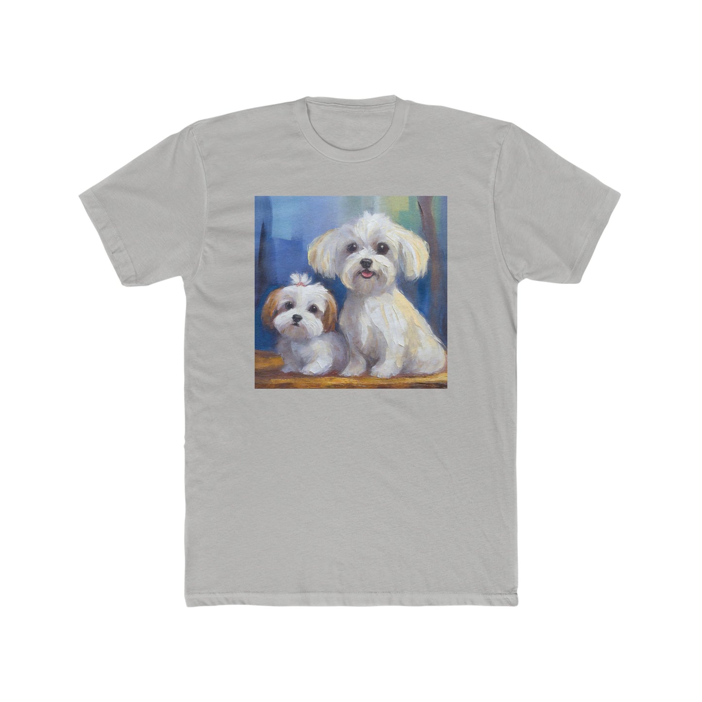 Maltese Puppies -- Men's Fitted Cotton Crew Tee
