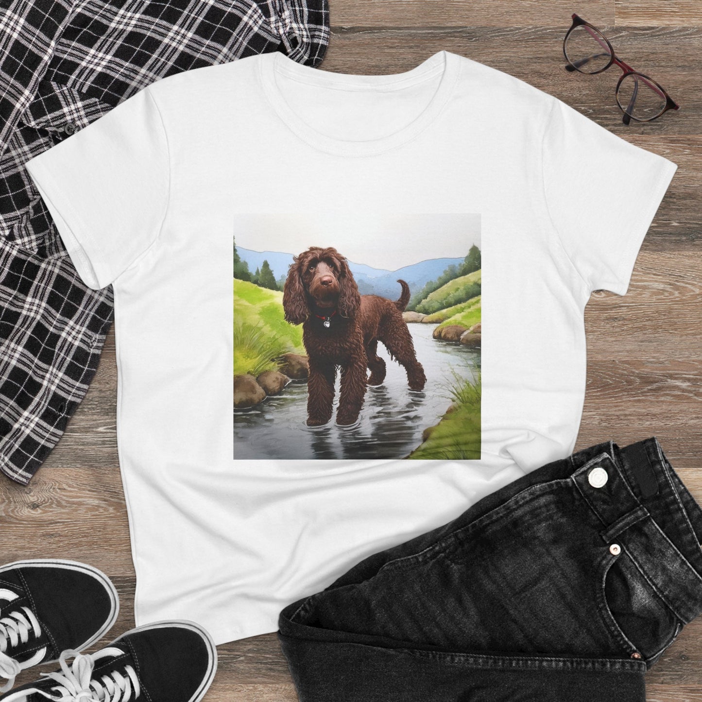 Irish Water Spaniel Women's Midweight Cotton Tee