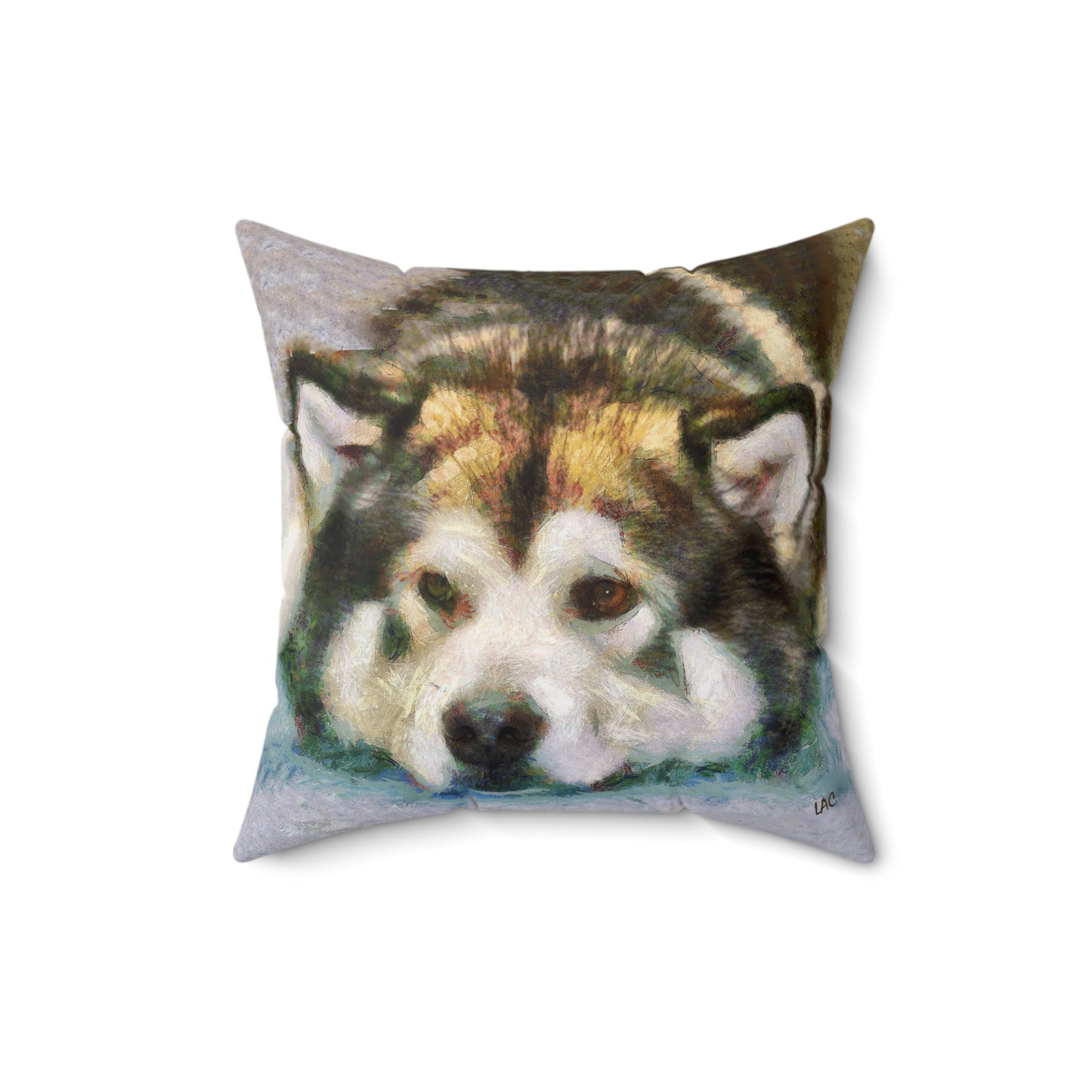 Alaskan Malamute Spun Polyester Throw Pillow
