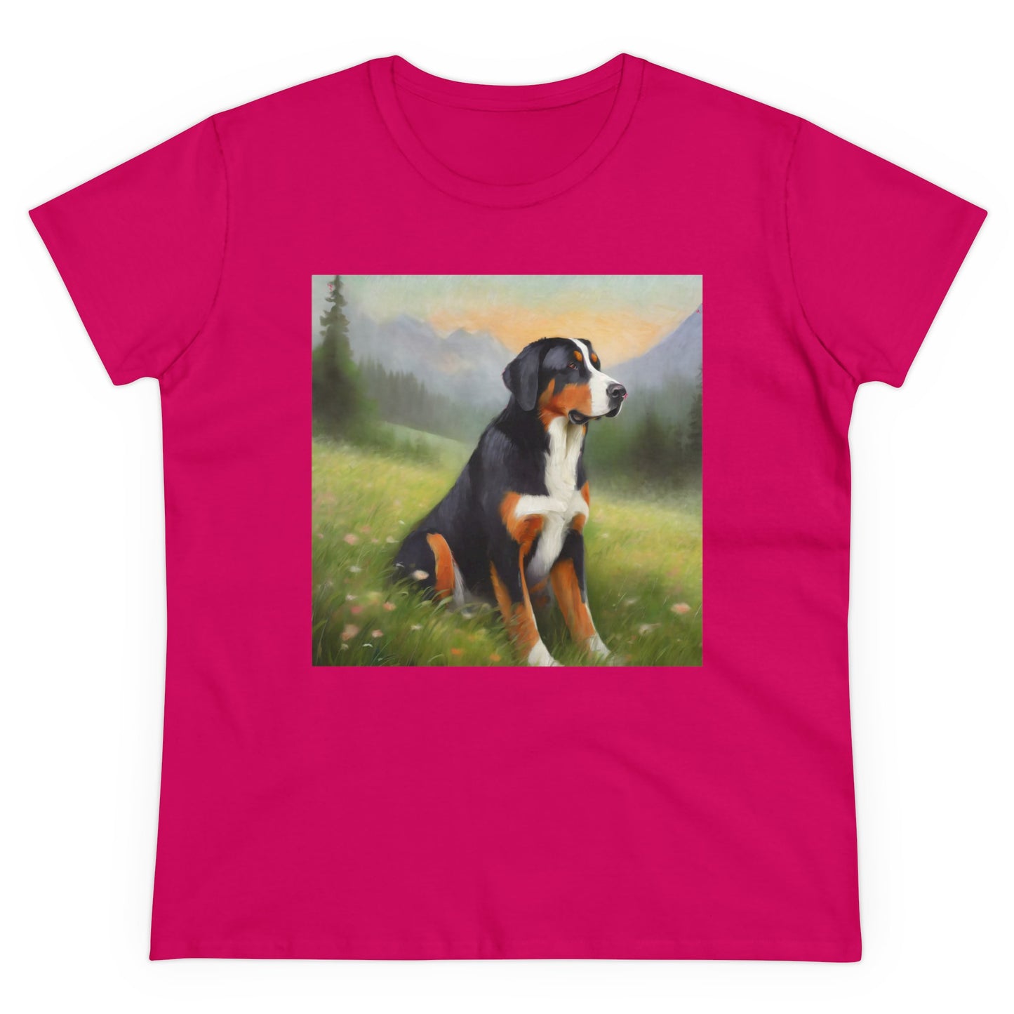 Greater Swiss Mountain Dog Women's Midweight Cotton Tee