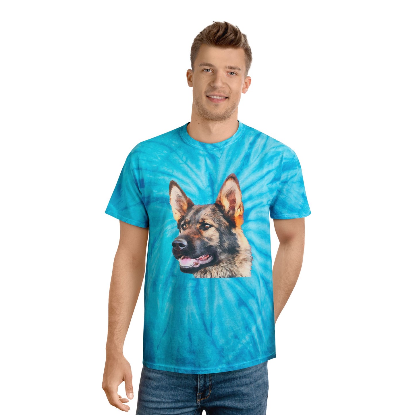 German Shepherd Tie-Dye Tee, Cyclone: A Splash of Fun