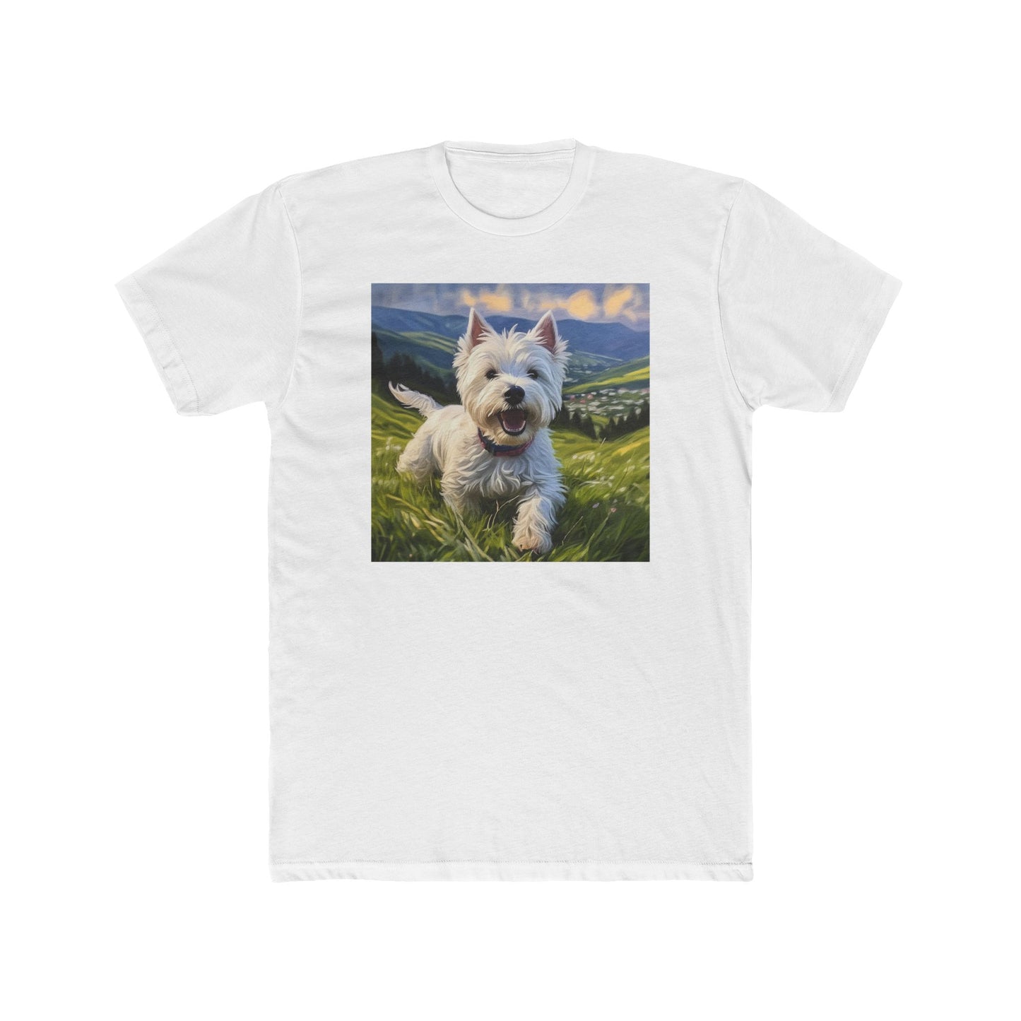 Westie #2 - West Highland Terrier - Men's Fitted Cotton Crew Tee