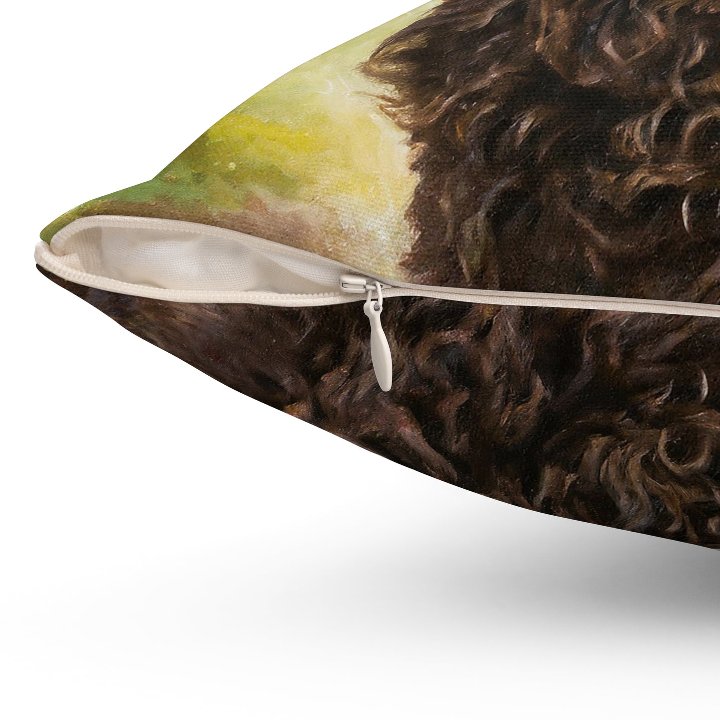 Curly-Coated Retriever Spun Polyester Throw Pillow