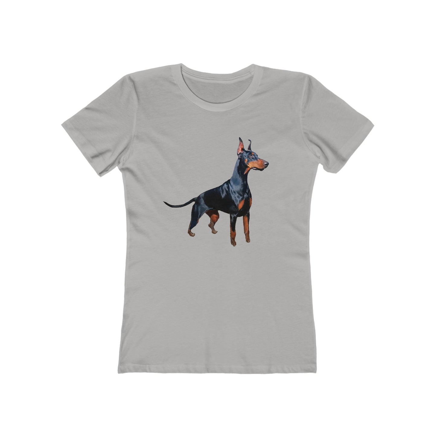 Stylish Doberman Graphic - Women's Slim Fit Ringspun Cotton Tee for Dog Lovers