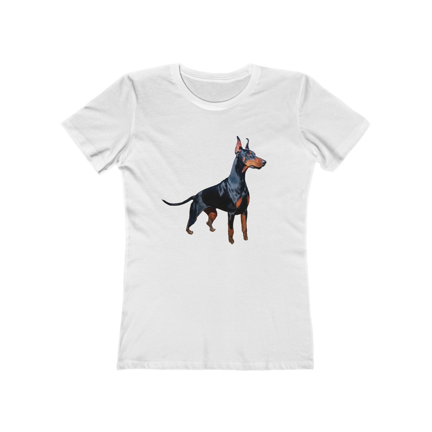 Stylish Doberman Graphic - Women's Slim Fit Ringspun Cotton Tee for Dog Lovers