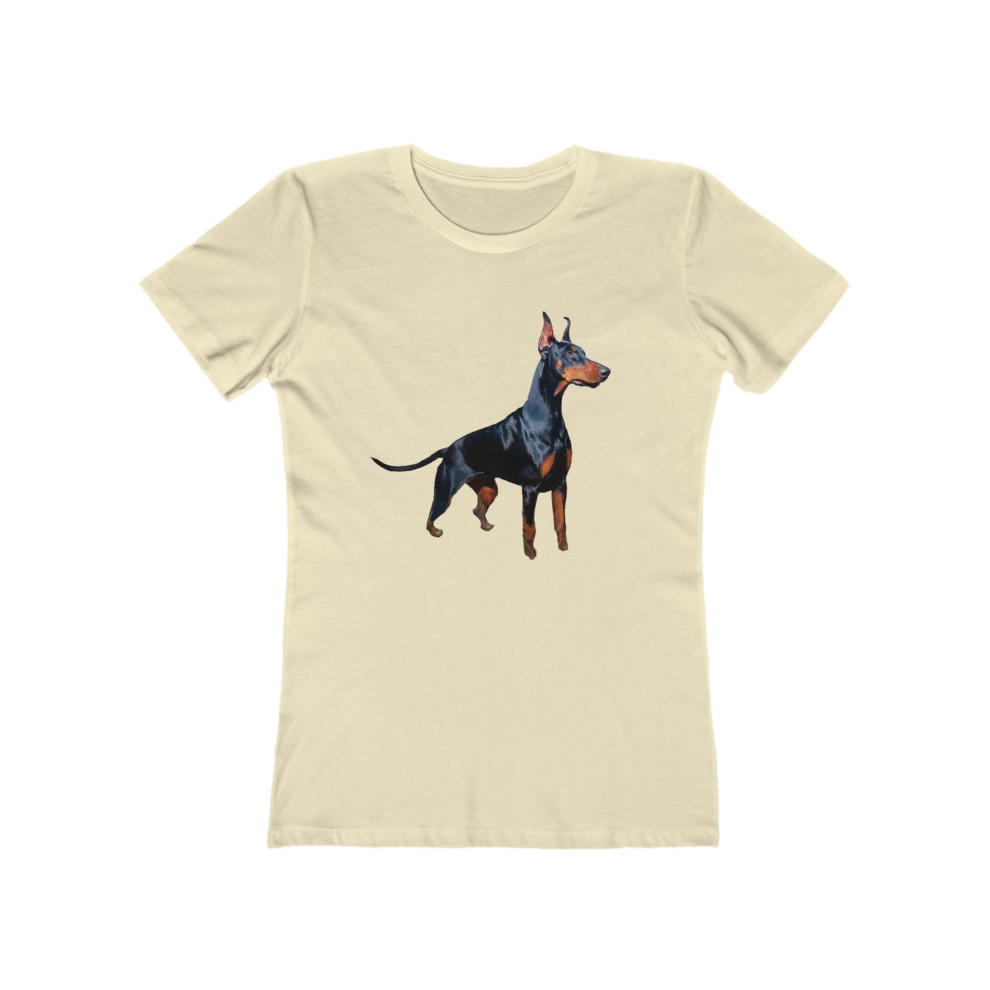 Stylish Doberman Graphic - Women's Slim Fit Ringspun Cotton Tee for Dog Lovers