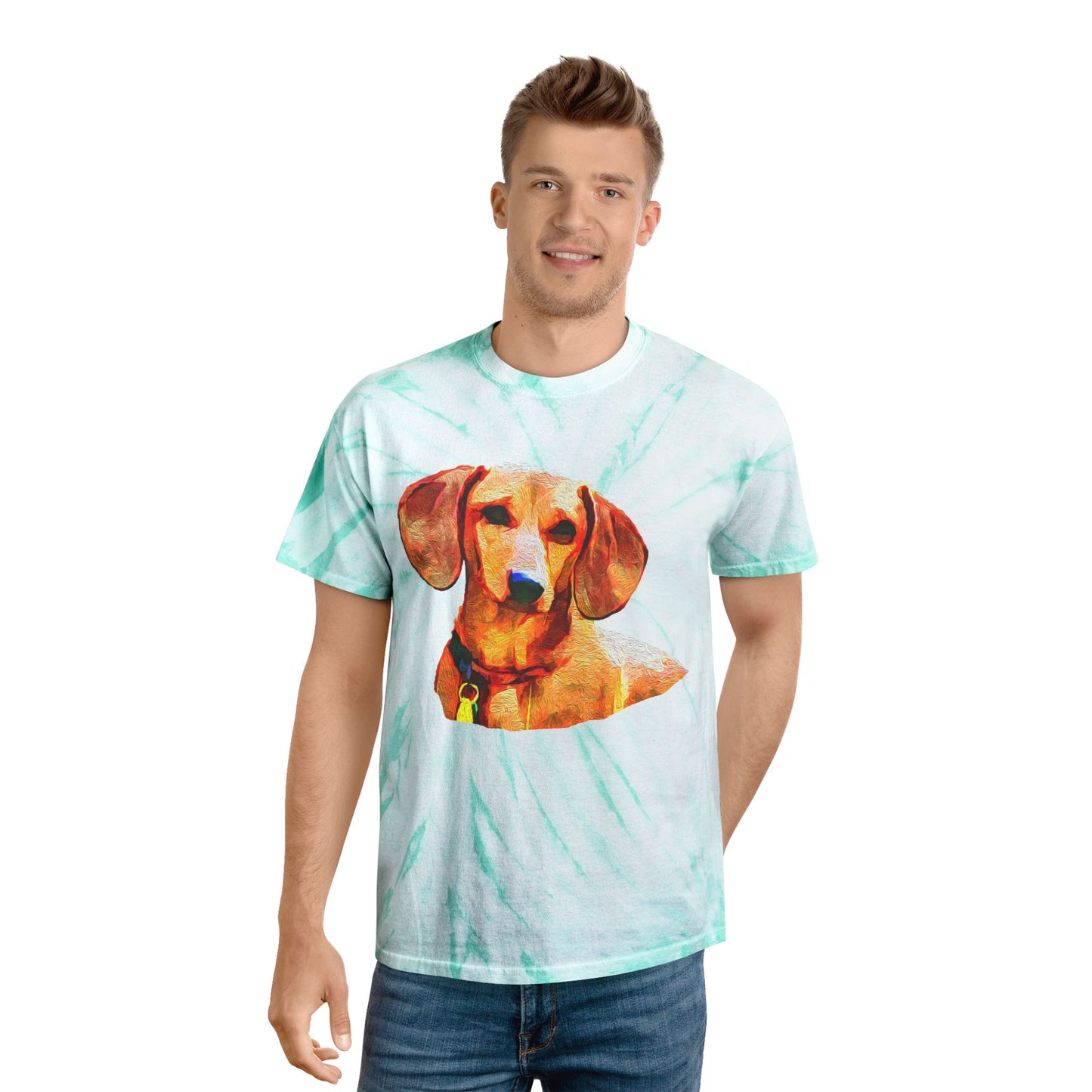 Dachshund 'Daisy' Unisex Cotton Tie-Dye Tee, Cyclone