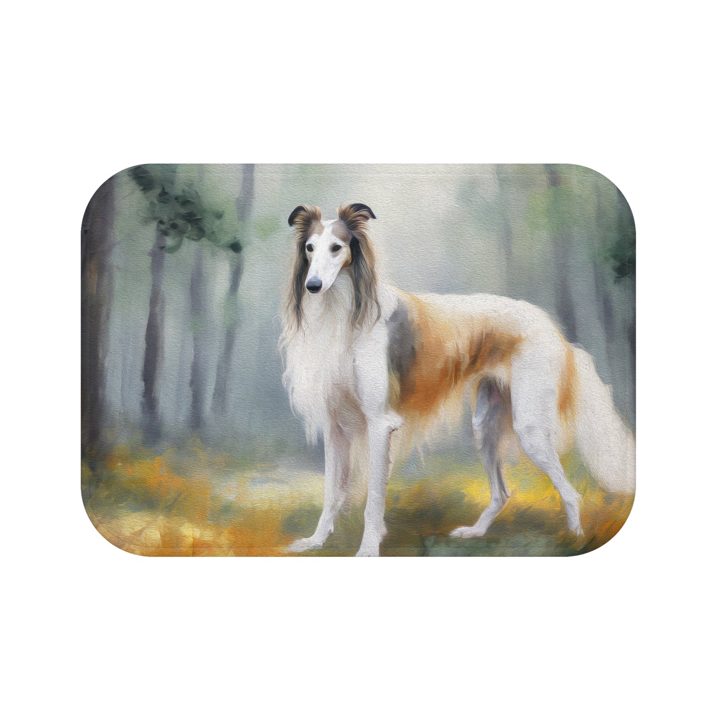Borzoi 'Russian Wolfhound' Elegant Bathroom Rug Mat