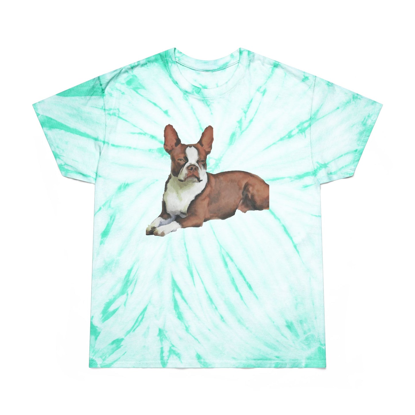 Boston Terrier 'Seely' Unisex Cotton Tie-Dye Tee, Cyclone