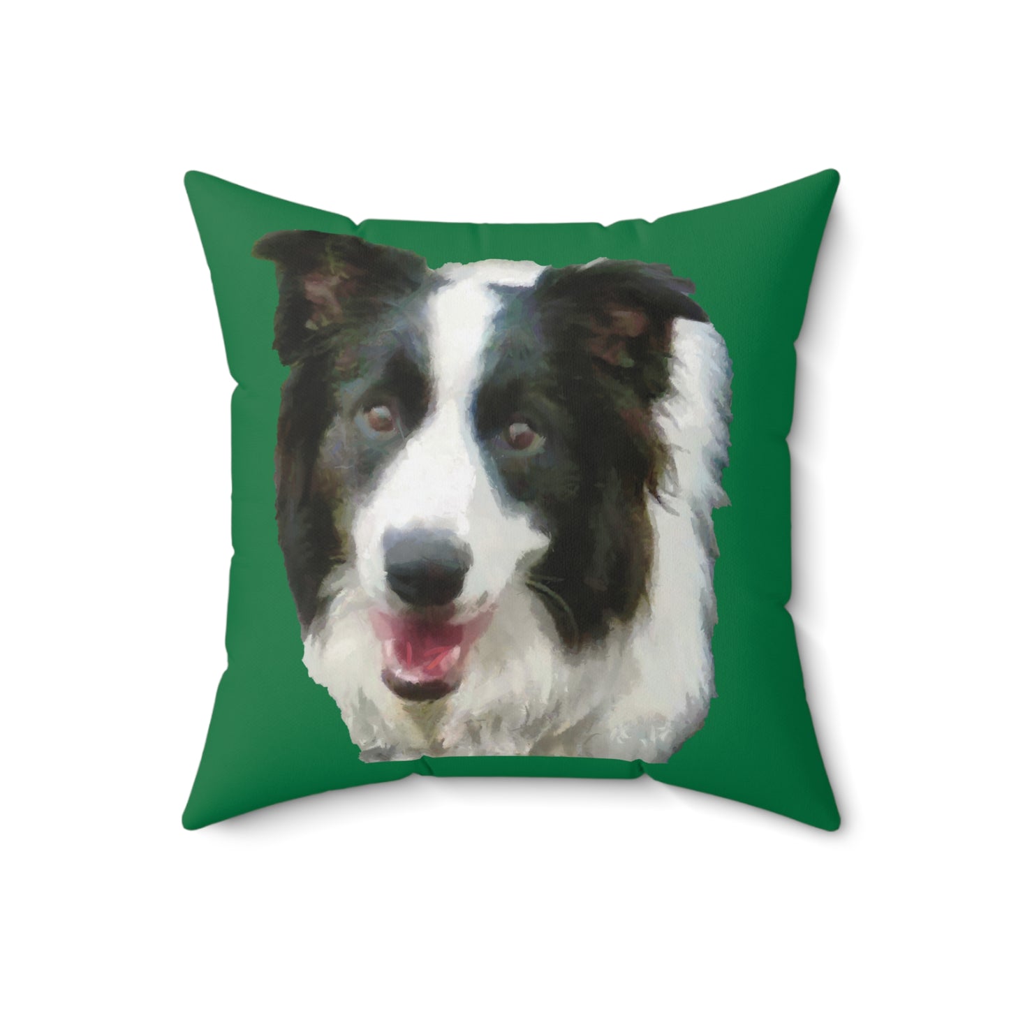 Border Collie #2 Spun Polyester Throw Pillow