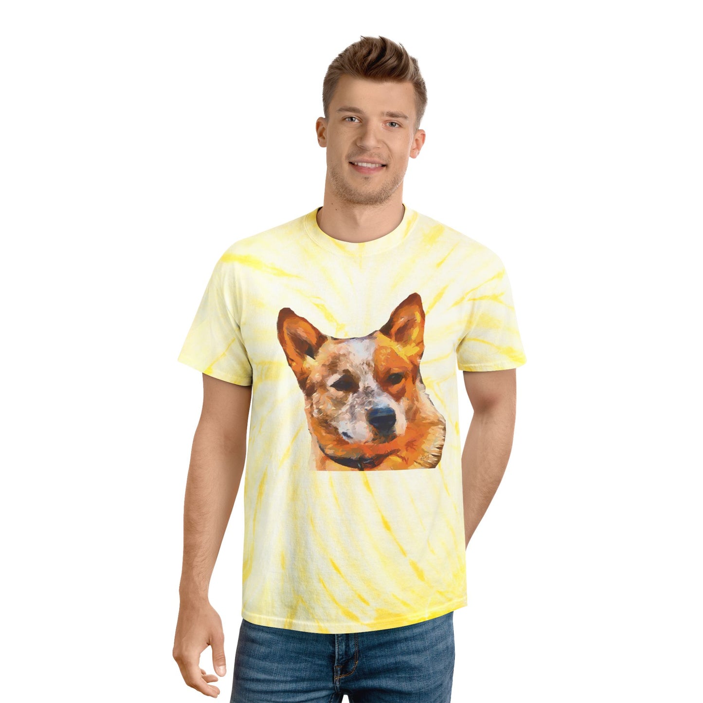 Australian Cattle Dog - Red Heeler Unisex Cotton Tie-Dye Tee, Cyclone