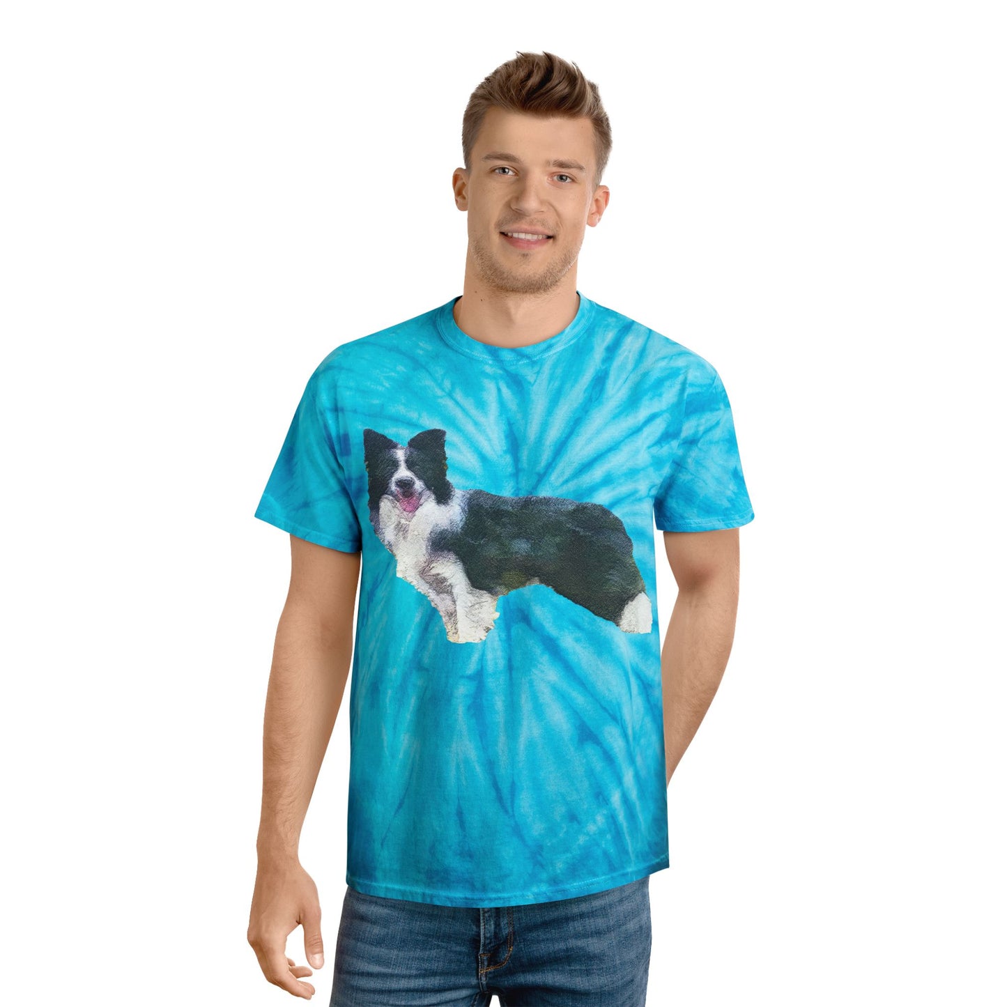 Border Collie '#1' Cyclone Tie-Dye Tee
