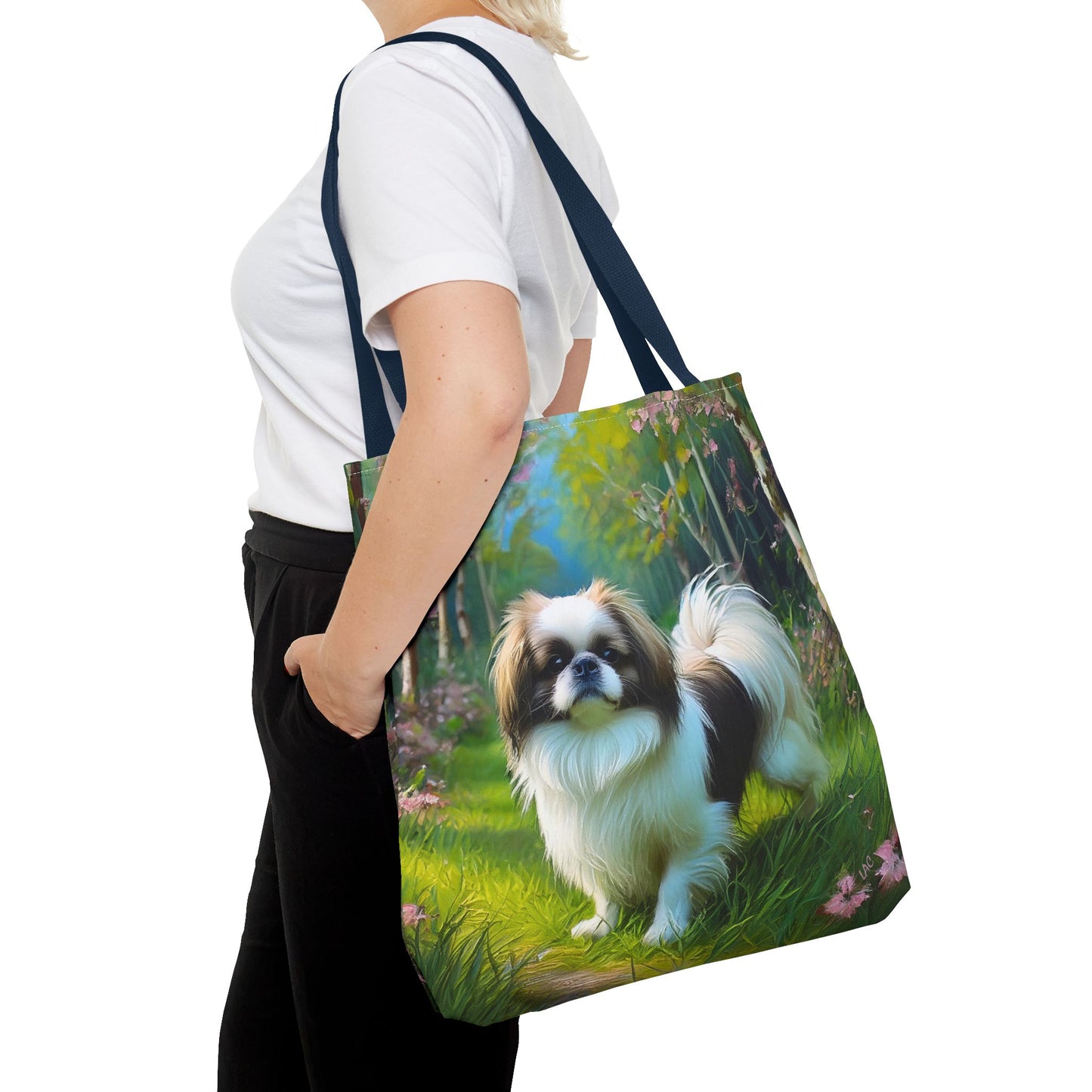 Japanese Chin Polyester Tote Bag (AOP)