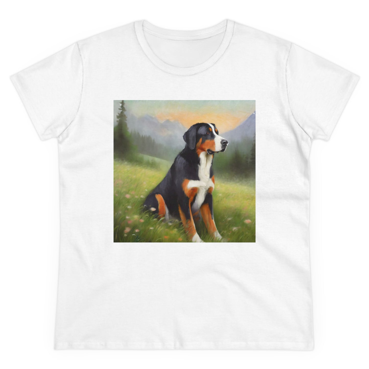 Greater Swiss Mountain Dog Women's Midweight Cotton Tee