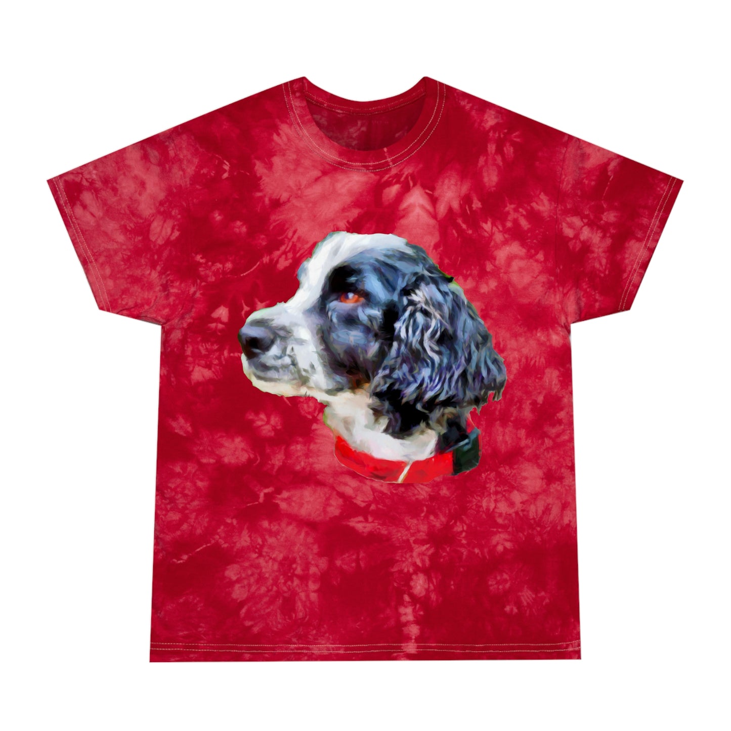 Crystal Cotton Tie-Dye Tee with English Cocker Spaniel