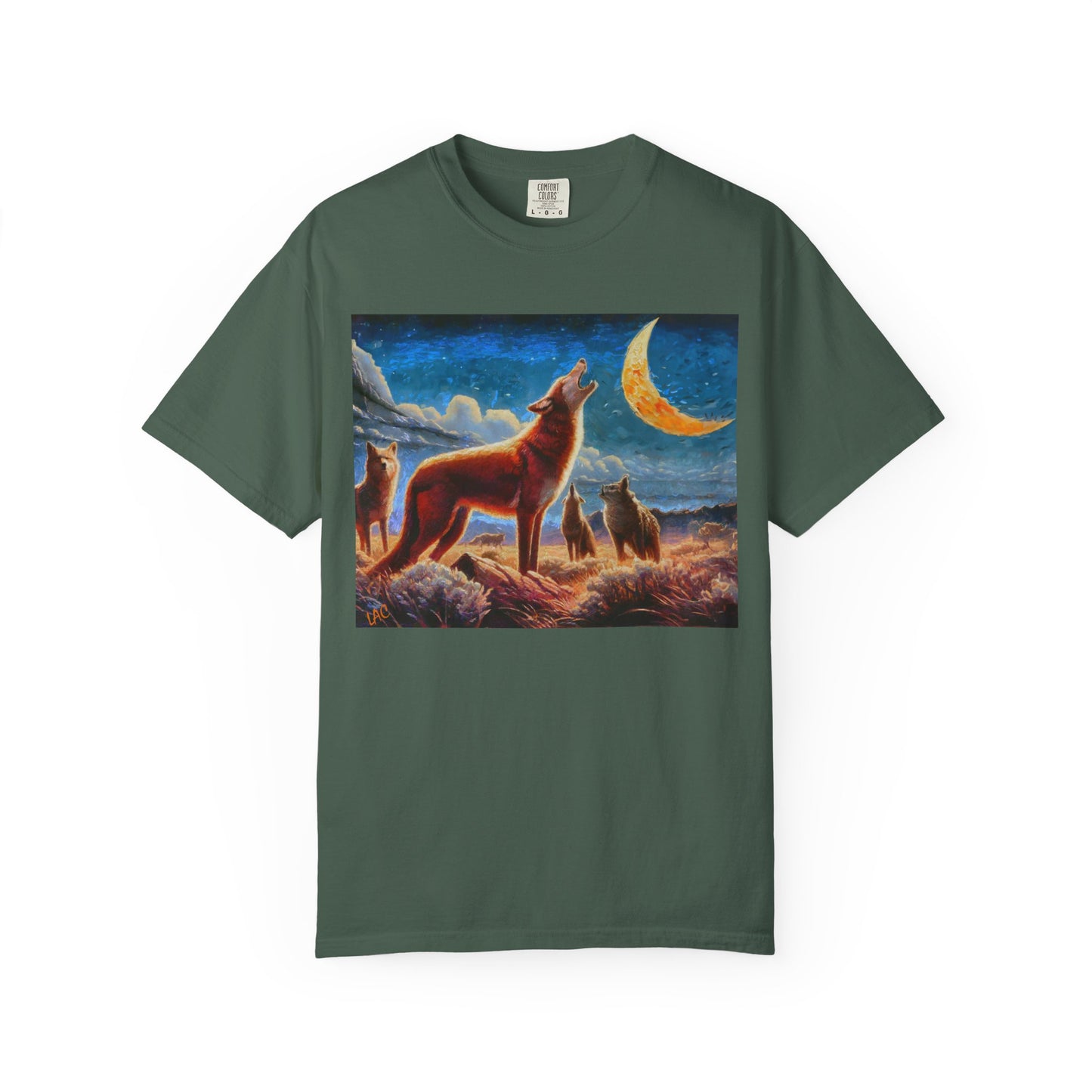 Coyotes under Moonlight Unisex Relaxed Fit Garment-Dyed T-shirt